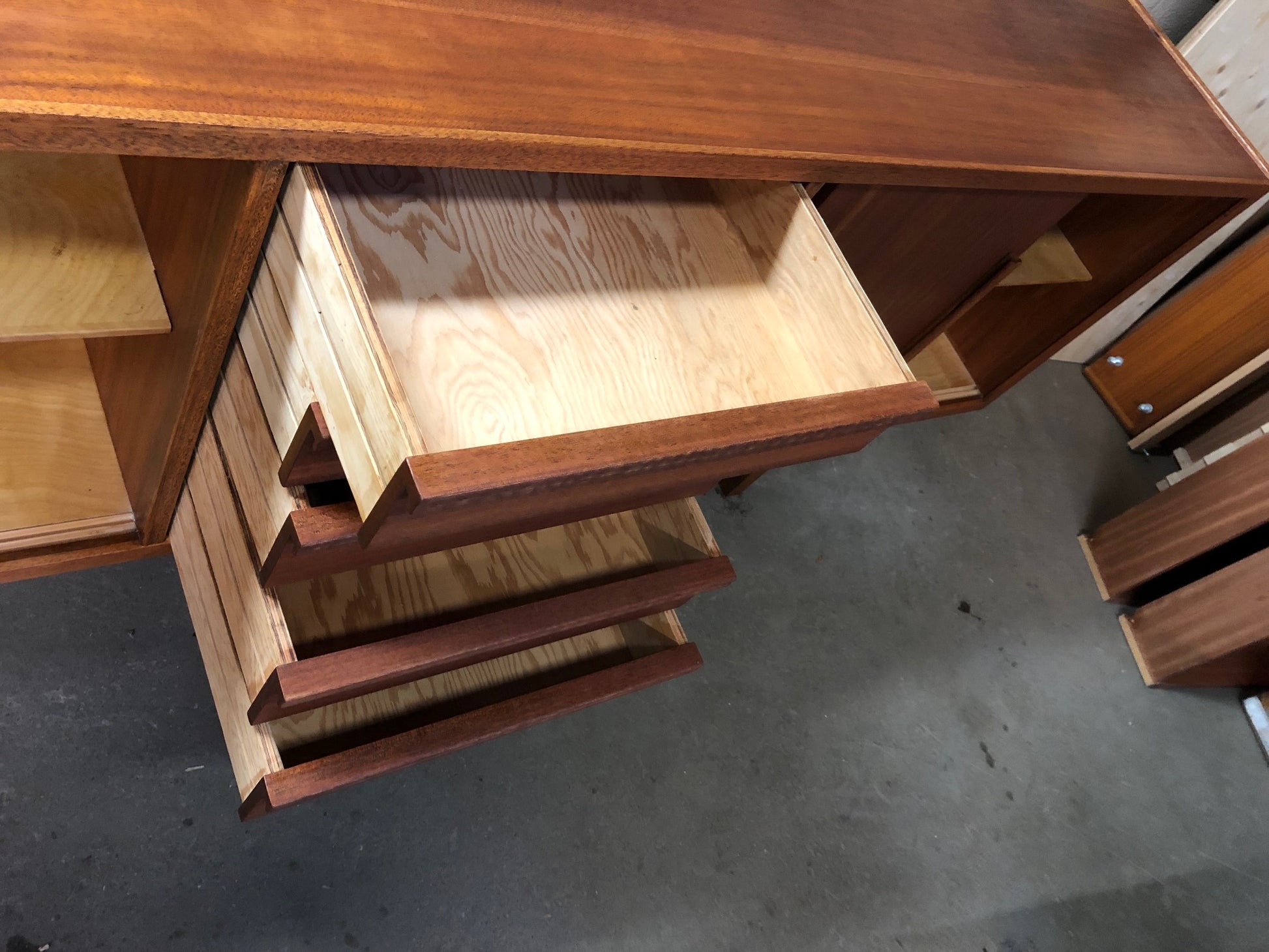 REFINISHED MCM Teak or Mahogany Credenza 85" PERFECT - Mid Century Modern Toronto