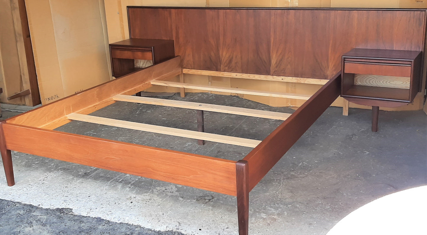 REFINISHED MCM Teak Dresser 9 drawers Narrow 77" - Mid Century Modern Toronto