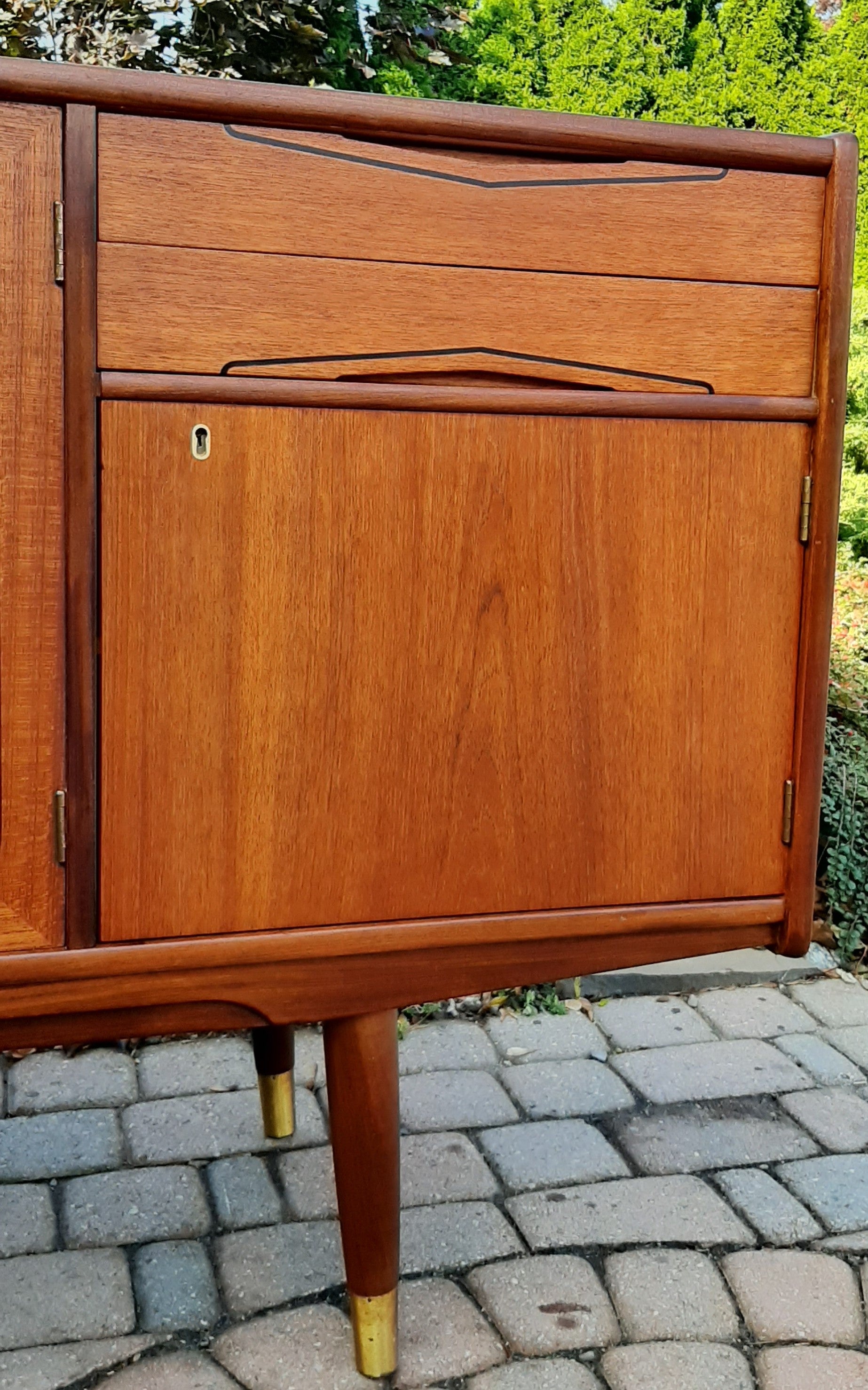 REFINISHED MCM Teak Credenza Sideboard, 73" made in Norway, perfect - Mid Century Modern Toronto