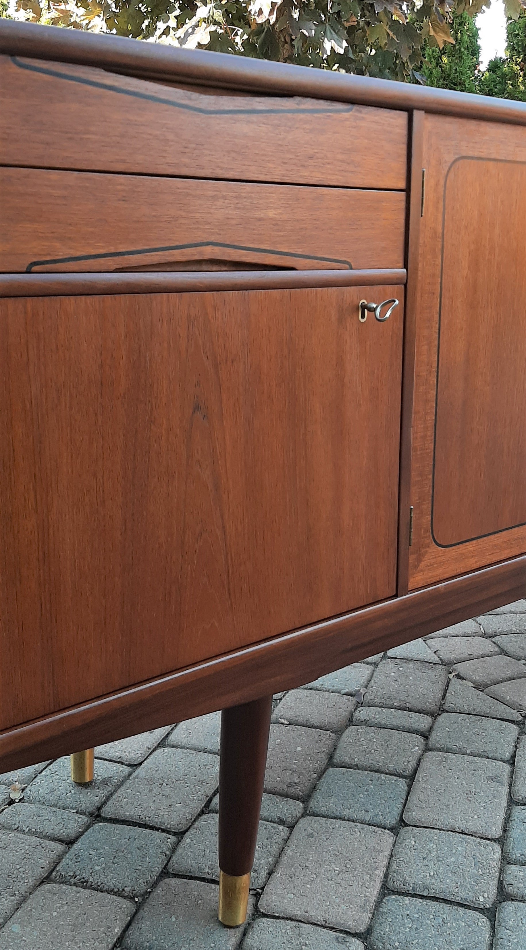 REFINISHED MCM Teak Credenza Sideboard, 73" made in Norway, perfect - Mid Century Modern Toronto