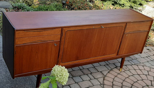 REFINISHED MCM Teak Credenza Sideboard, 73" made in Norway, perfect - Mid Century Modern Toronto