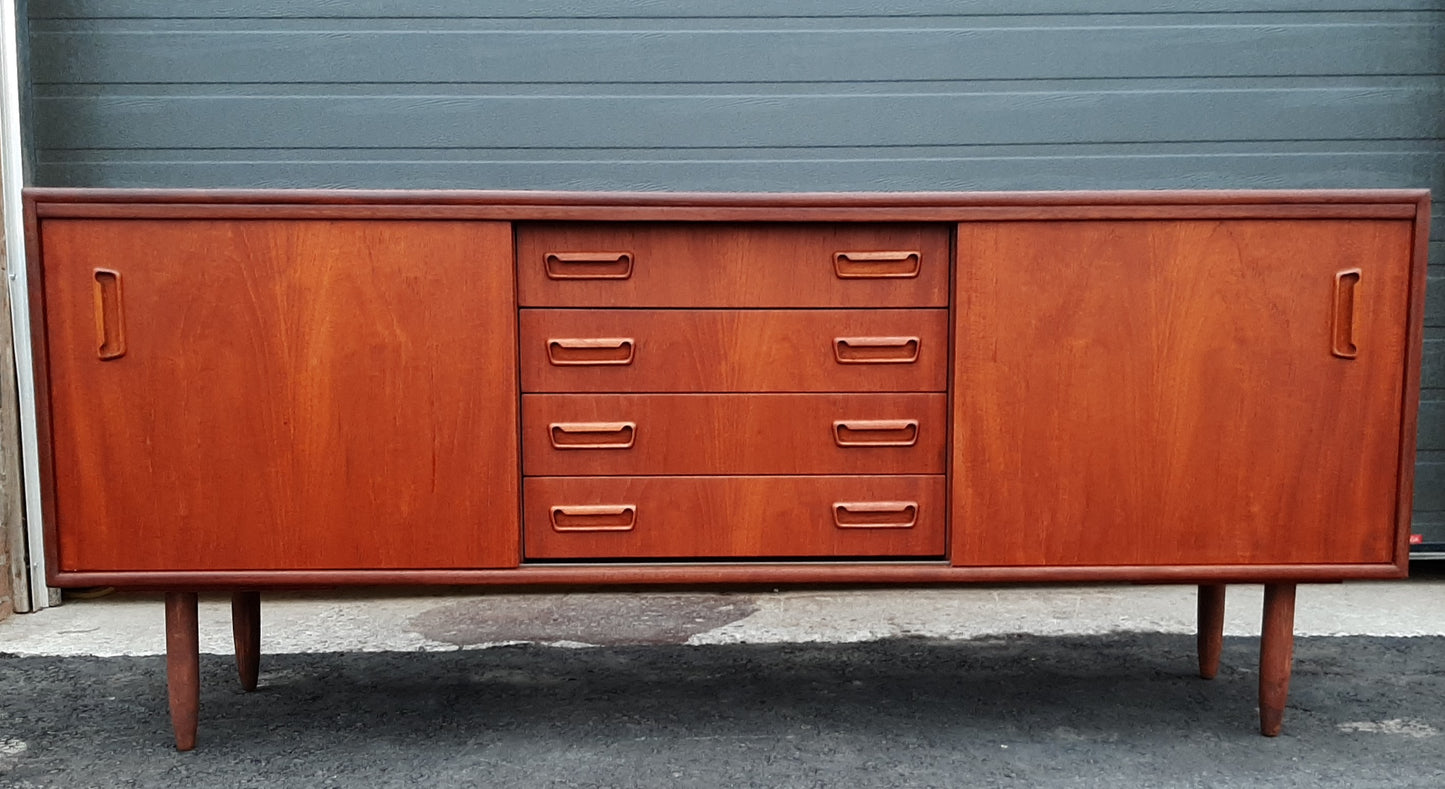 REFINISHED Danish Mid-Century Modern Teak Sideboard 6 ft Narrow - Mid Century Modern Toronto