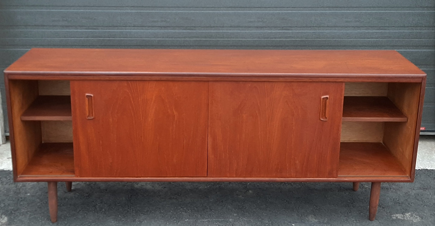 REFINISHED Danish Mid-Century Modern Teak Sideboard 6 ft Narrow - Mid Century Modern Toronto
