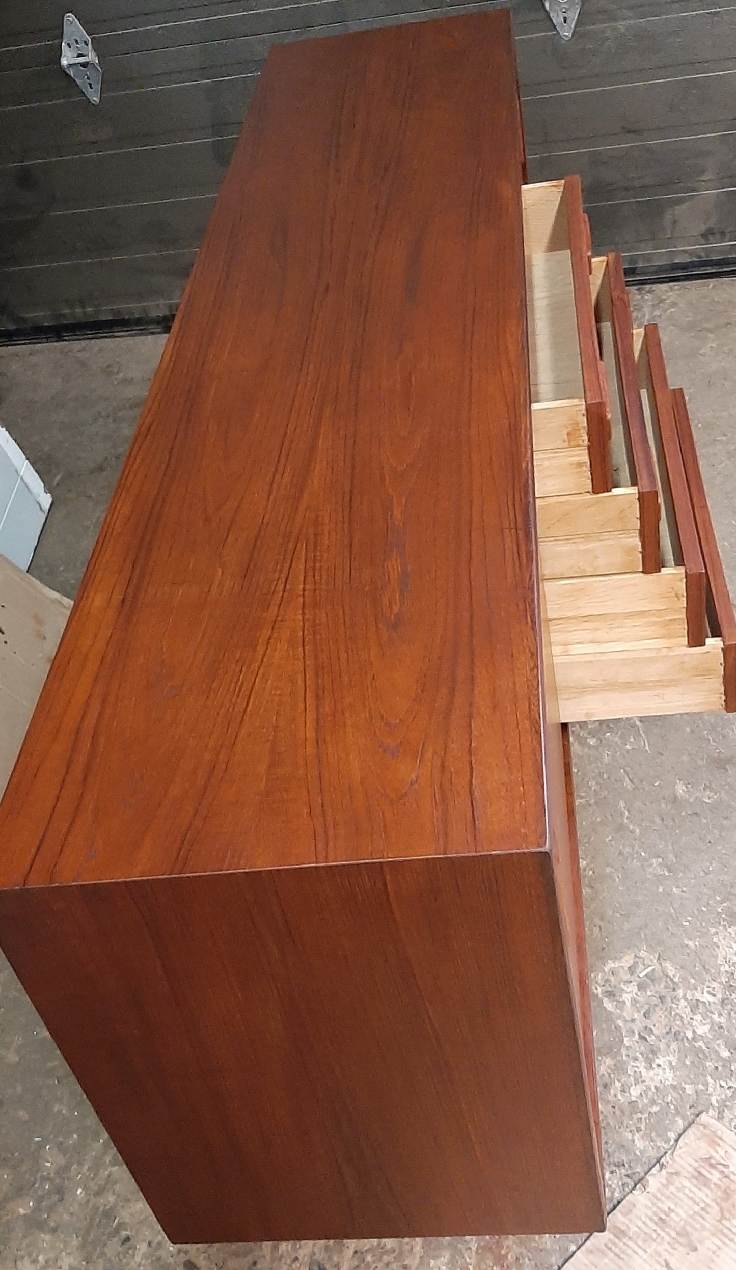 REFINISHED Danish Mid-Century Modern Teak Sideboard 6 ft Narrow - Mid Century Modern Toronto