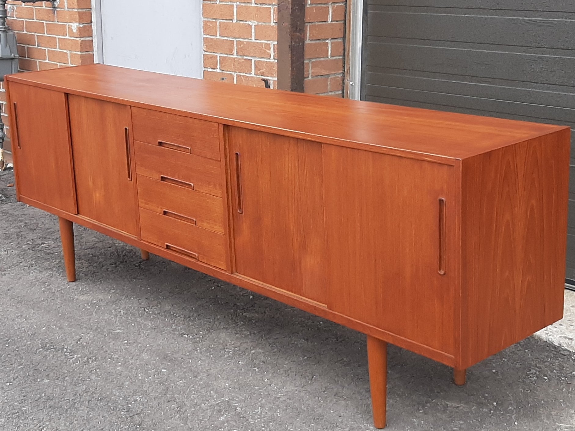 REFINISHED MCM Teak Credenza Sideboard GIGANT by Nils Jonnson for TROEDS 87" PERFECT - Mid Century Modern Toronto