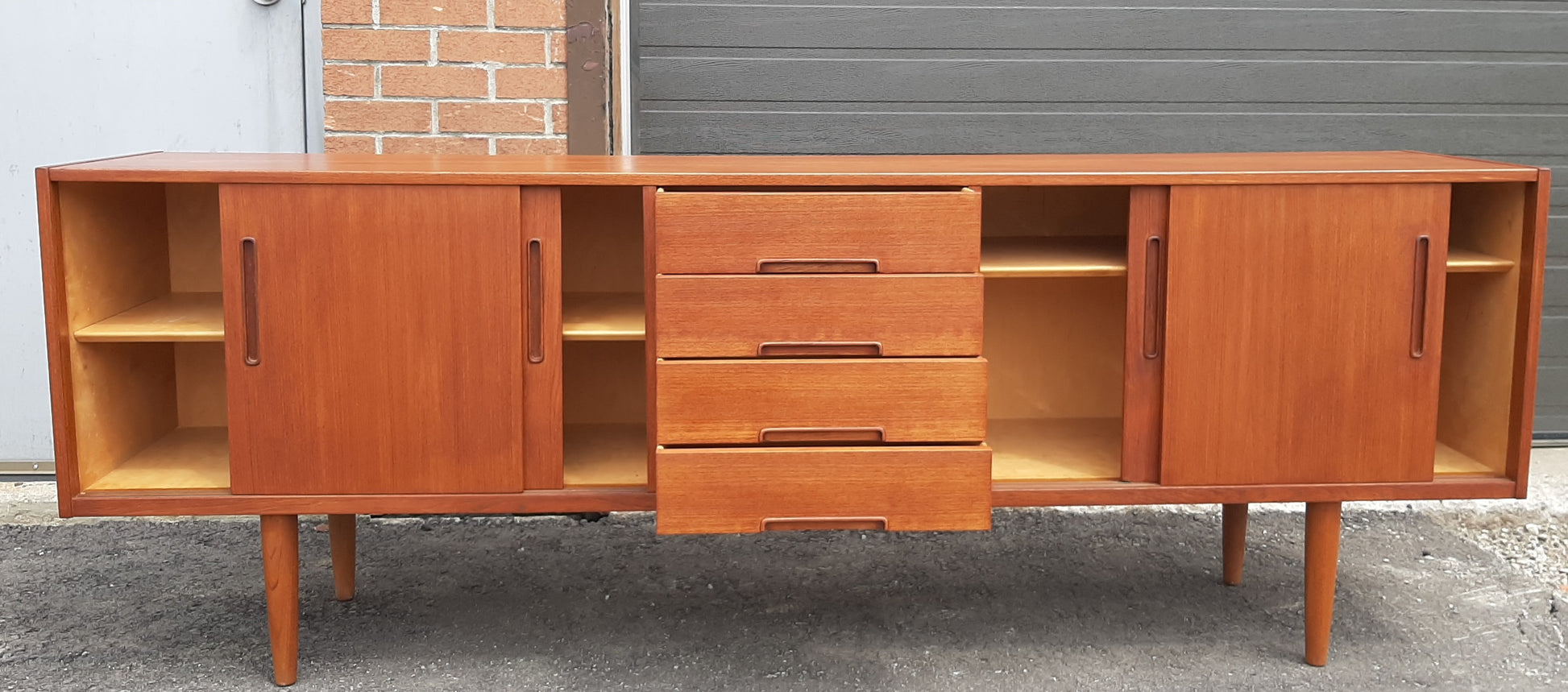 REFINISHED MCM Teak Credenza Sideboard GIGANT by Nils Jonnson for TROEDS 87" PERFECT - Mid Century Modern Toronto