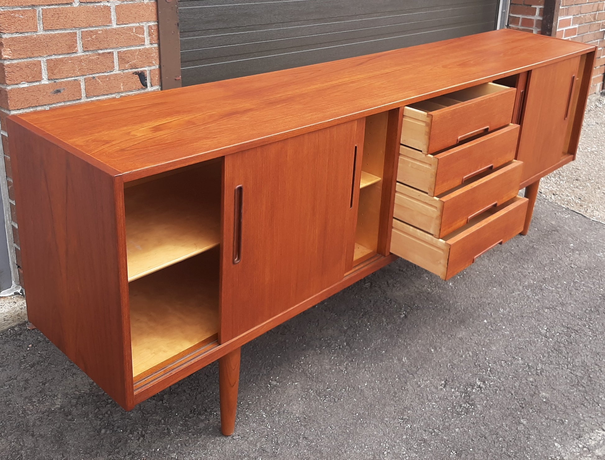 REFINISHED MCM Teak Credenza Sideboard GIGANT by Nils Jonnson for TROEDS 87" PERFECT - Mid Century Modern Toronto