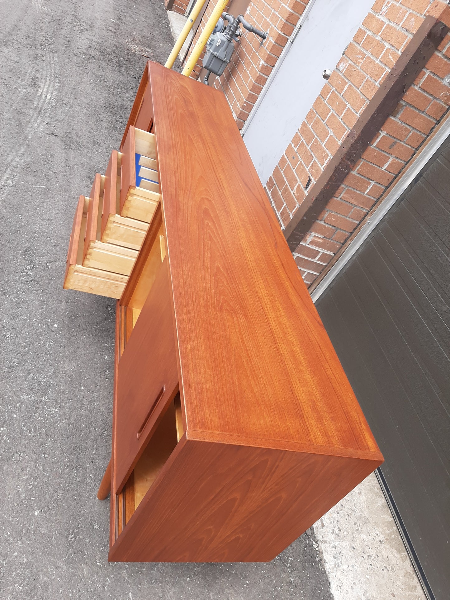 REFINISHED MCM Teak Credenza Sideboard GIGANT by Nils Jonnson for TROEDS 87" PERFECT - Mid Century Modern Toronto