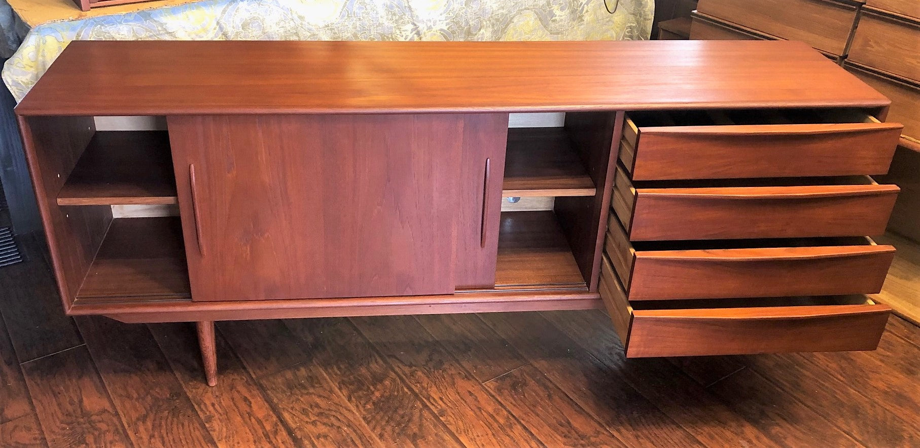 REFINISHED MCM Teak Sideboard TV Media Console 6ft perfect - Mid Century Modern Toronto