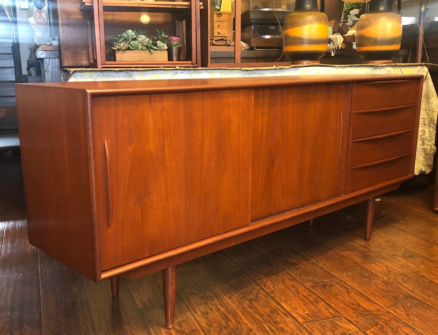 REFINISHED MCM Teak Sideboard TV Media Console 6ft perfect - Mid Century Modern Toronto