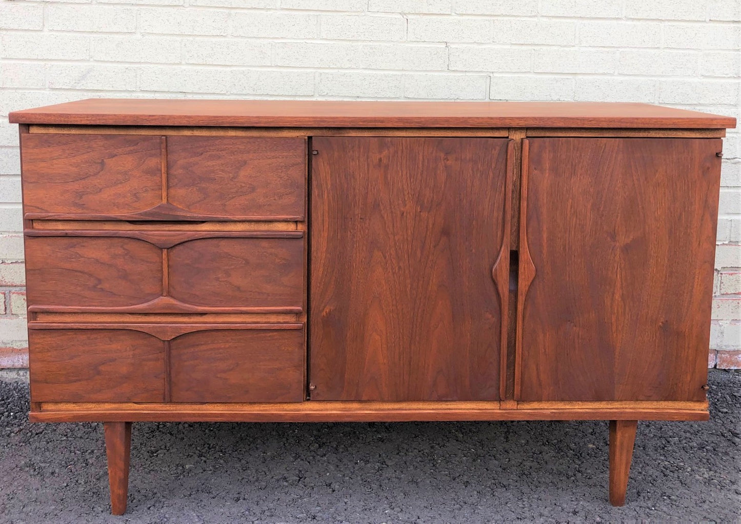 REFINISHED MCM Walnut Buffet Sideboard 50", PERFECT - Mid Century Modern Toronto