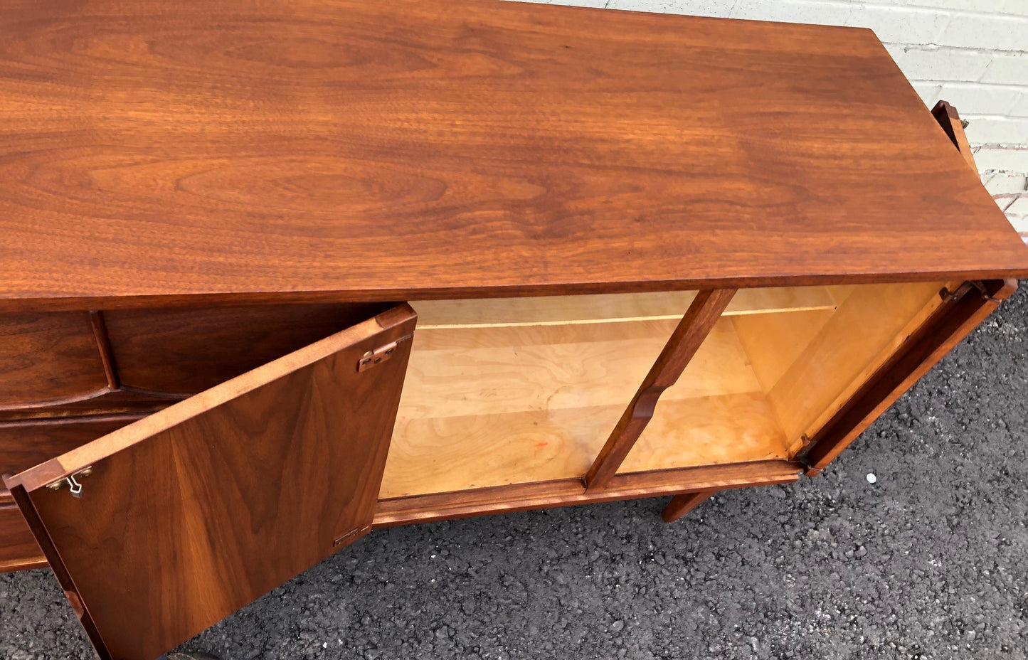 REFINISHED MCM Walnut Buffet Sideboard 50", PERFECT - Mid Century Modern Toronto