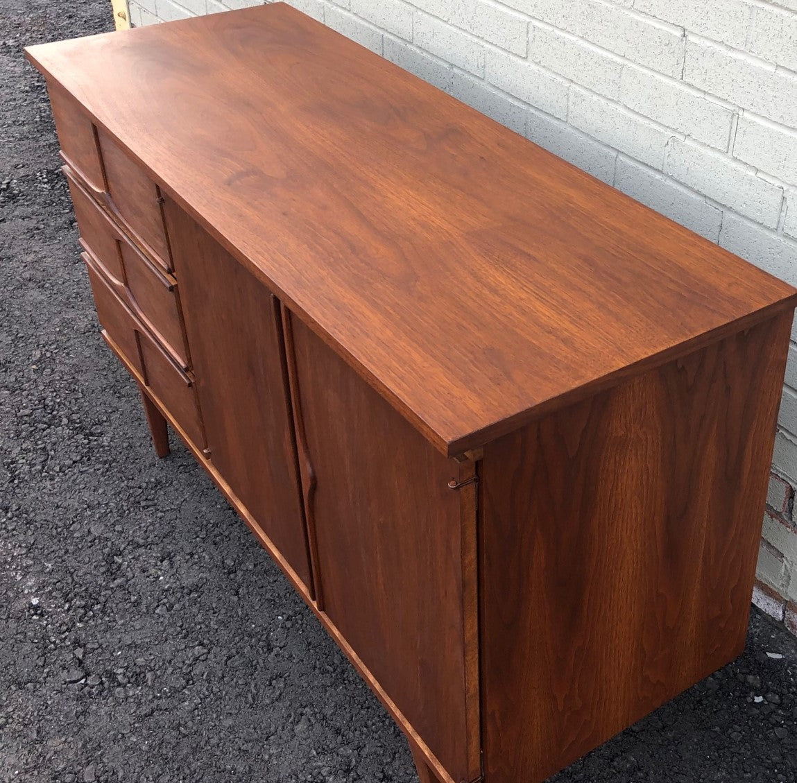REFINISHED MCM Walnut Buffet Sideboard 50", PERFECT - Mid Century Modern Toronto