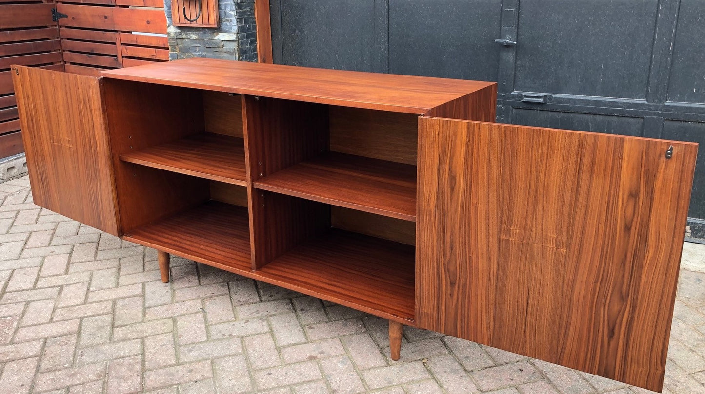 REFINISHED MCM Walnut Cabinet Sideboard TV Media Console (Deep) 54"x 20" x H 34" - Mid Century Modern Toronto
