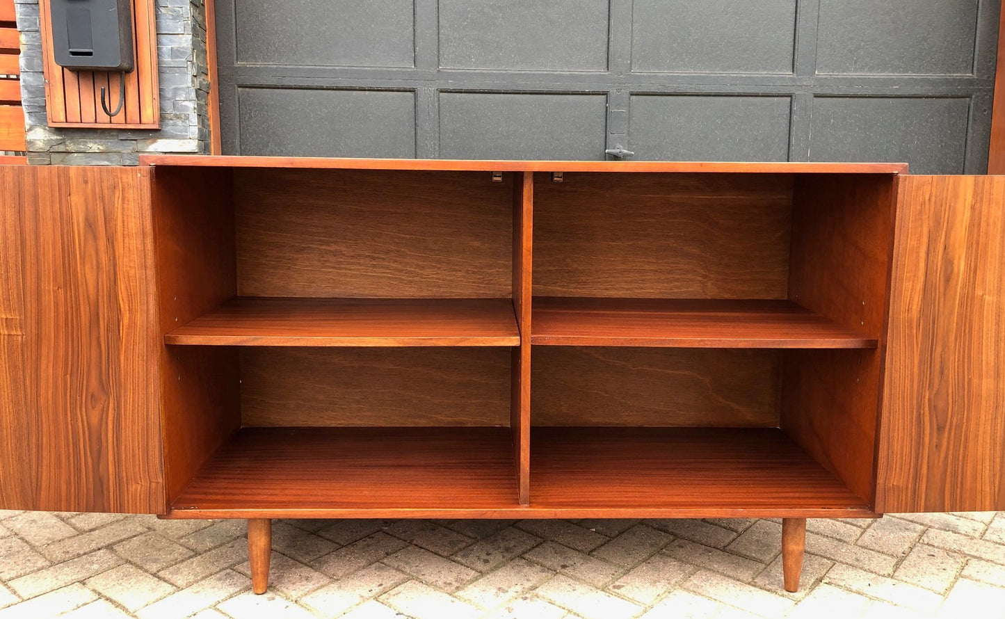 REFINISHED MCM Walnut Cabinet Sideboard TV Media Console (Deep) 54"x 20" x H 34" - Mid Century Modern Toronto