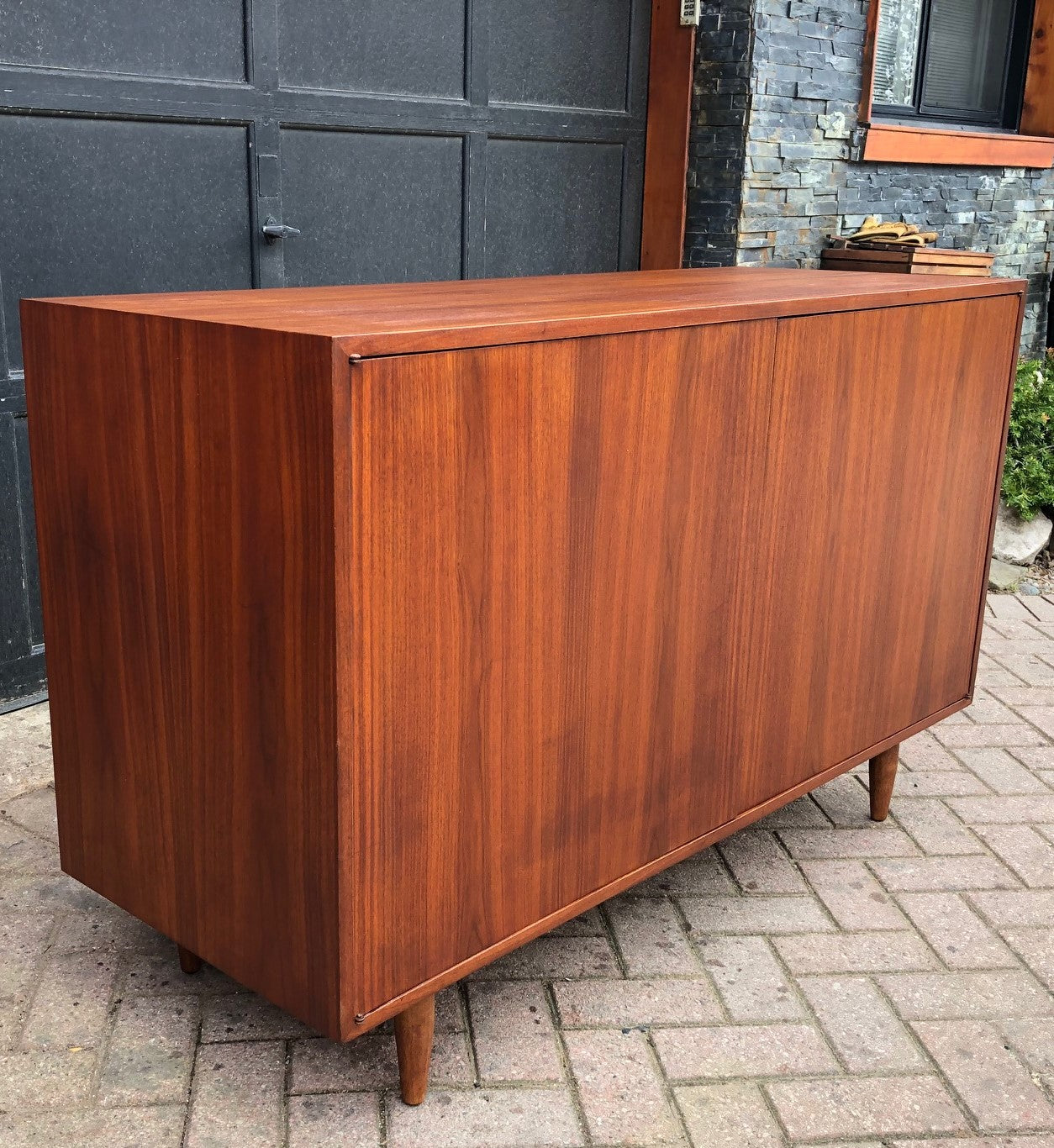 REFINISHED MCM Walnut Cabinet Sideboard TV Media Console (Deep) 54"x 20" x H 34" - Mid Century Modern Toronto