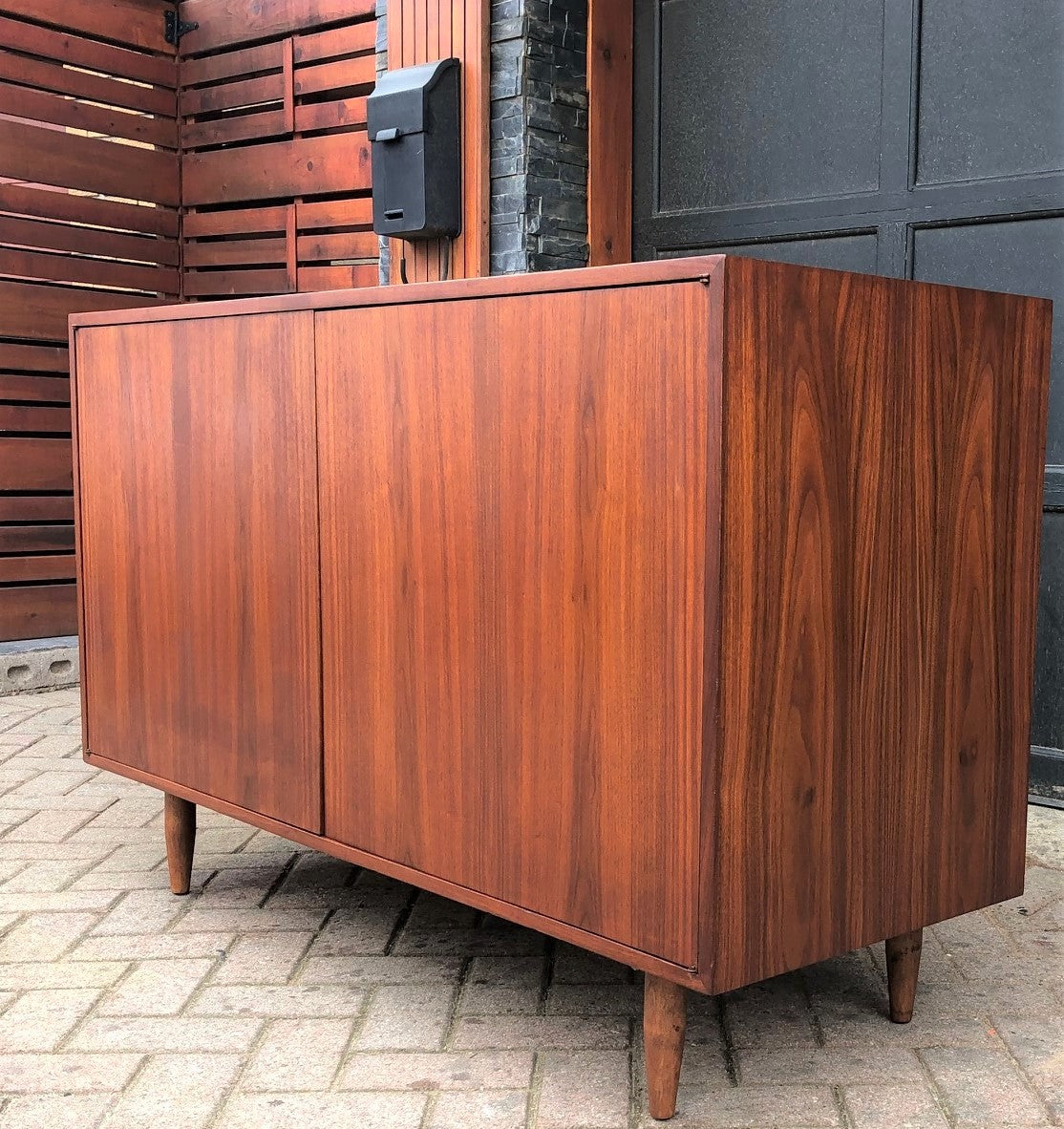 REFINISHED MCM Walnut Cabinet Sideboard TV Media Console (Deep) 54"x 20" x H 34" - Mid Century Modern Toronto