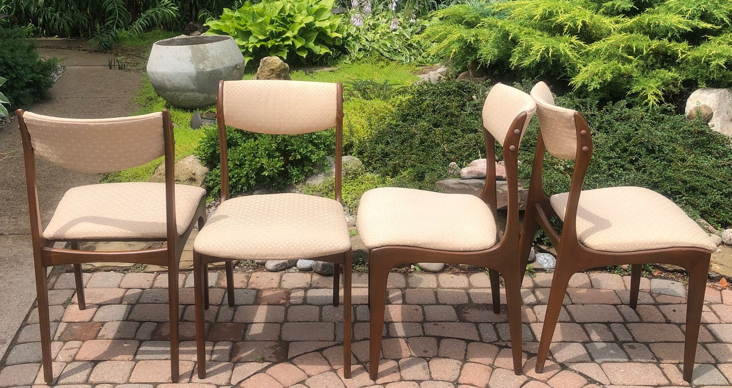 4 MCM Walnut Chairs RESTORED, each $75 only - Mid Century Modern Toronto