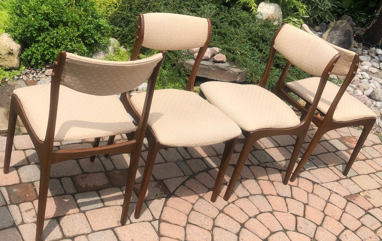 4 MCM Walnut Chairs RESTORED, each $75 only - Mid Century Modern Toronto