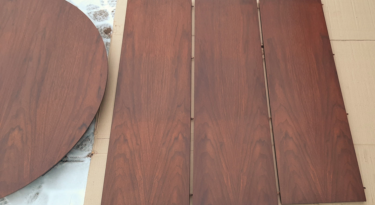 REFINISHED MCM Walnut Table Extendable Oval w 3 leaves 60.5"- 95" - Mid Century Modern Toronto
