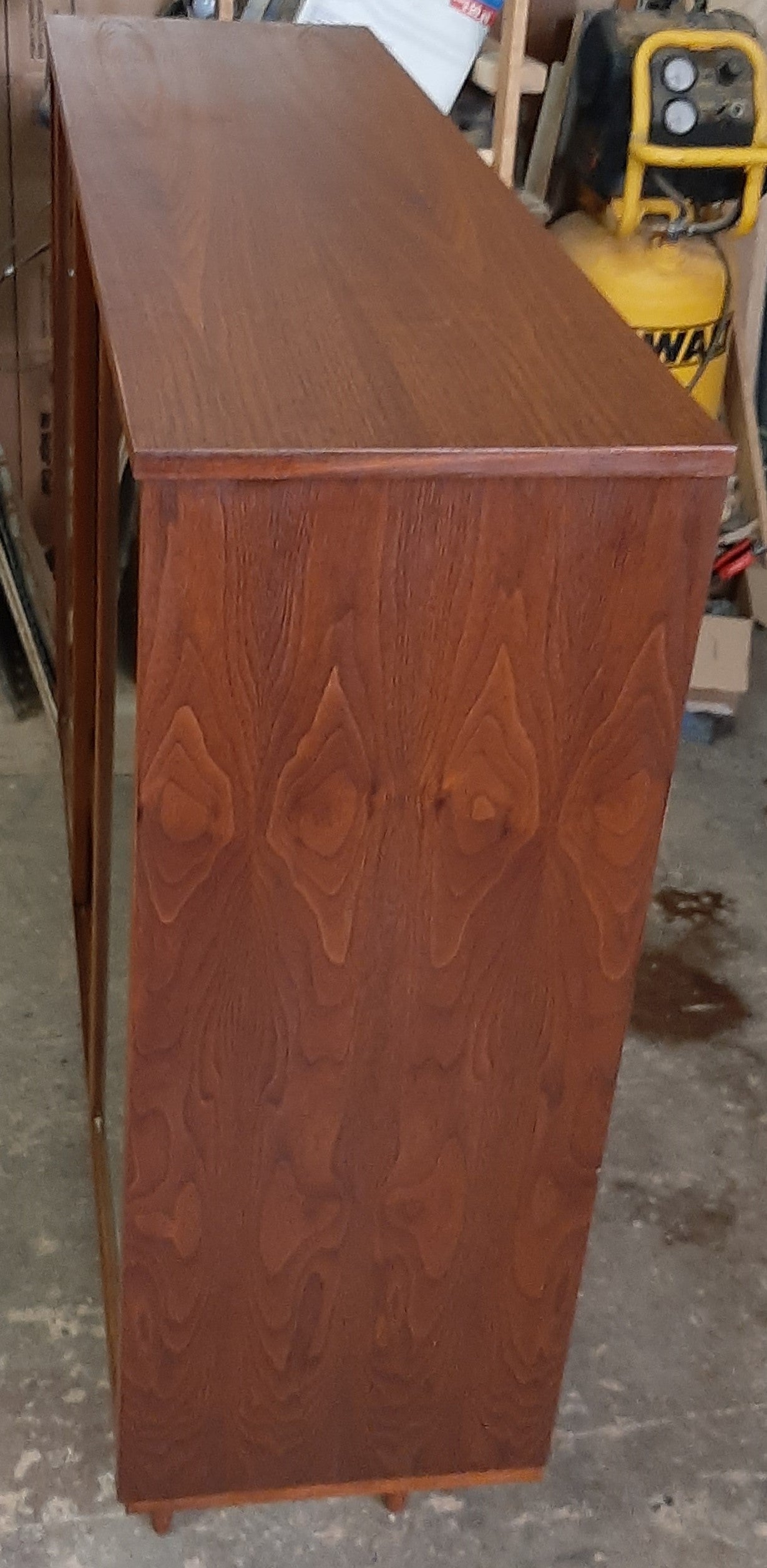 REFINISHED MCM Walnut Display Bookcase China Cabinet with sliding doors 48" PERFECT - Mid Century Modern Toronto