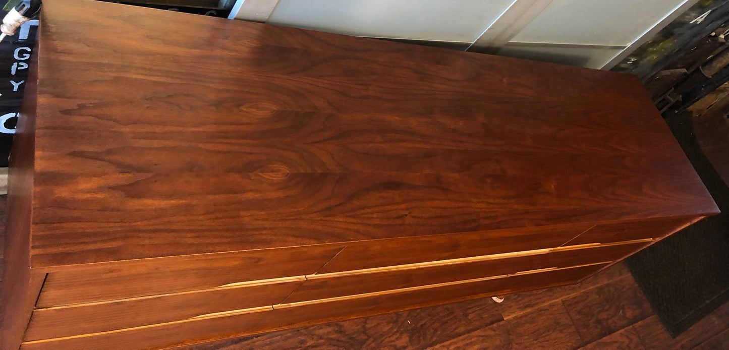 REFINISHED MCM Walnut Dresser 9 drawers 64" Art Shoppe -Perfect - Mid Century Modern Toronto