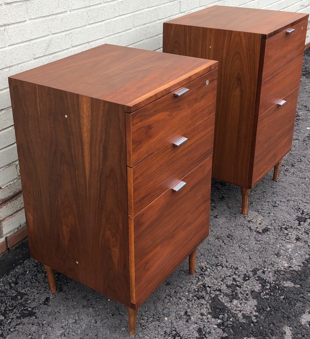 REFINISHED MCM Walnut filing cabinet PERFECT, 2 available - Mid Century Modern Toronto