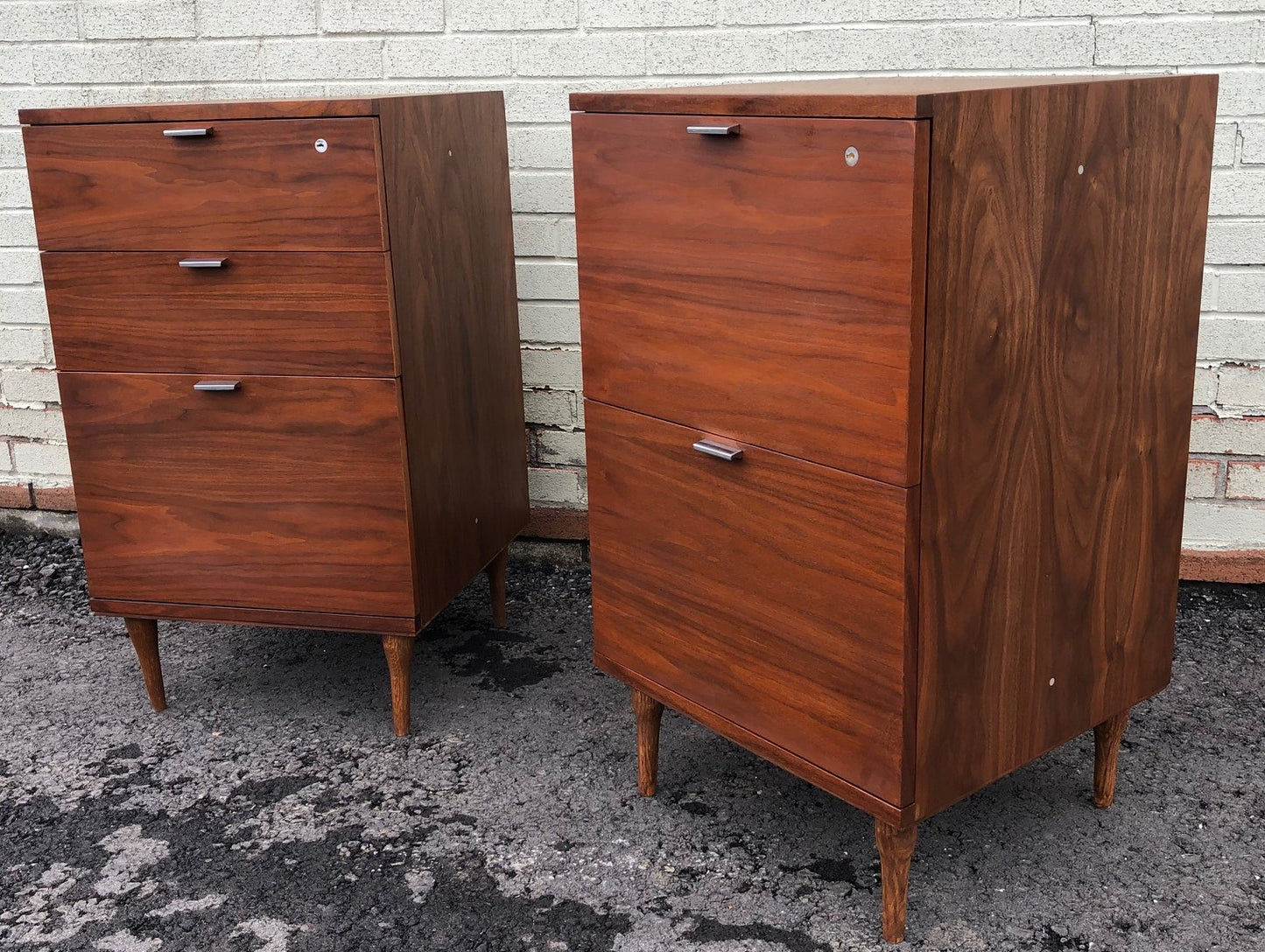 REFINISHED MCM Walnut filing cabinet PERFECT, 2 available - Mid Century Modern Toronto