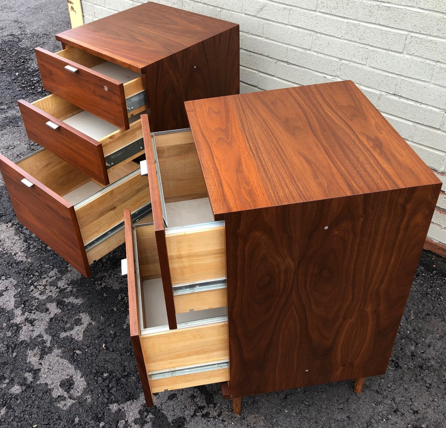 REFINISHED MCM Walnut filing cabinet PERFECT, 2 available - Mid Century Modern Toronto