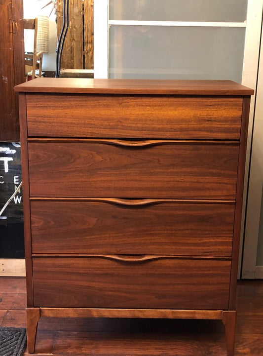 REFINISHED MCM Walnut Tallboy 33" PERFECT - Mid Century Modern Toronto