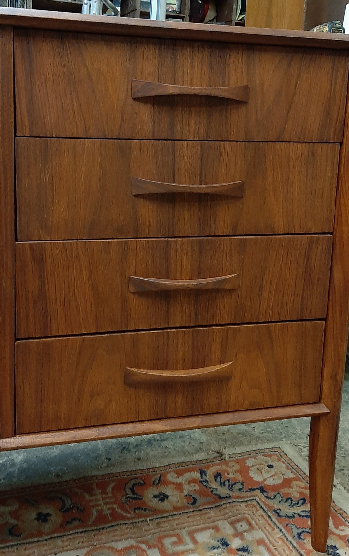 REFINISHED Unique Mid Century Modern Walnut Inlay Credenza 76" - Mid Century Modern Toronto
