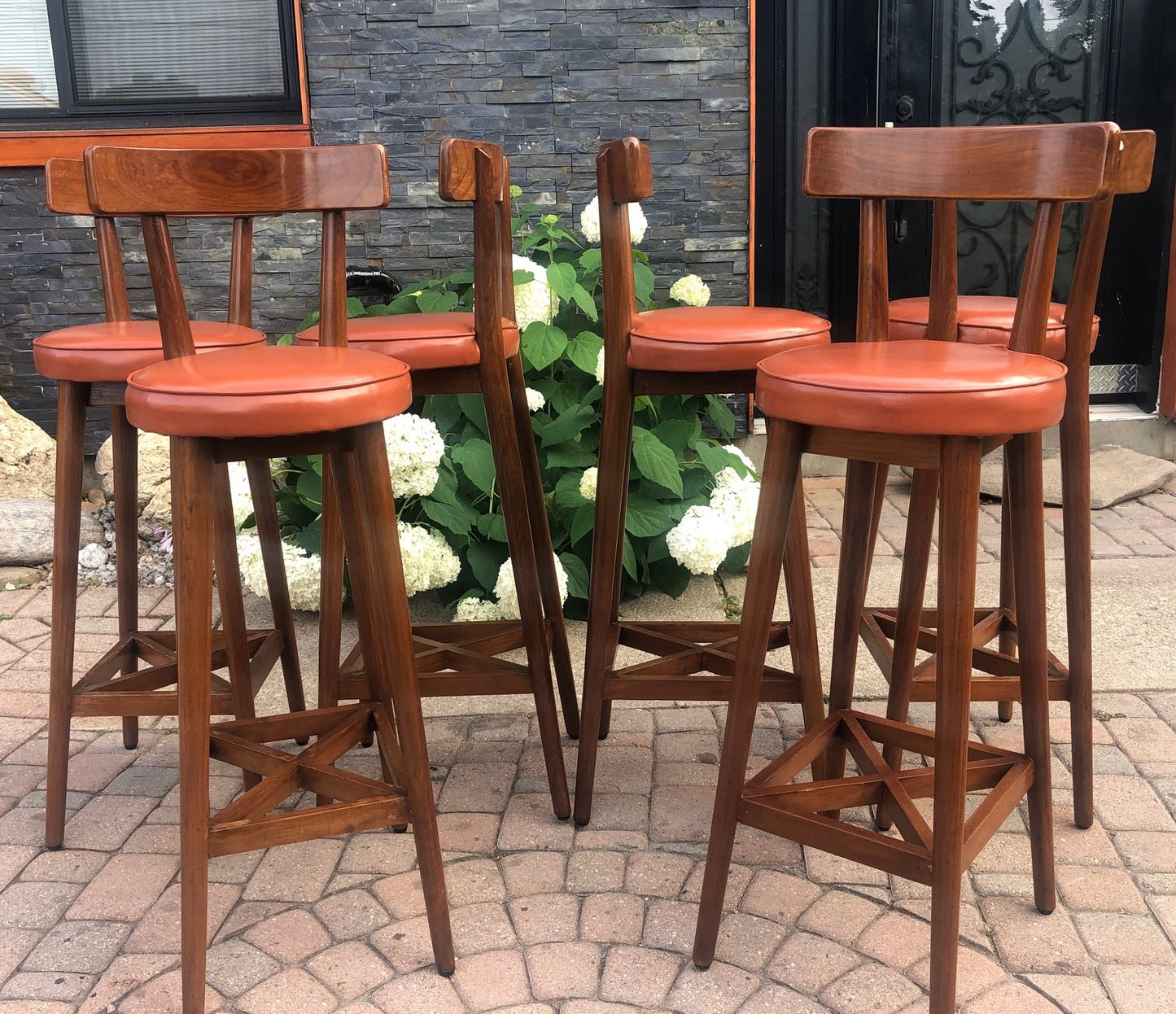 6 MCM Teak Bar Stools in great condition, each $99 - Mid Century Modern Toronto