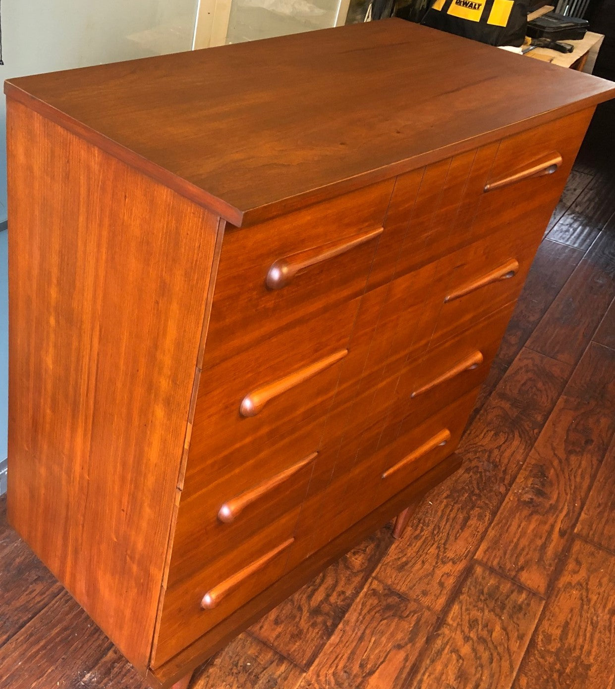 REFINISHED MCM Walnut Tallboy Dresser 36” - Mid Century Modern Toronto