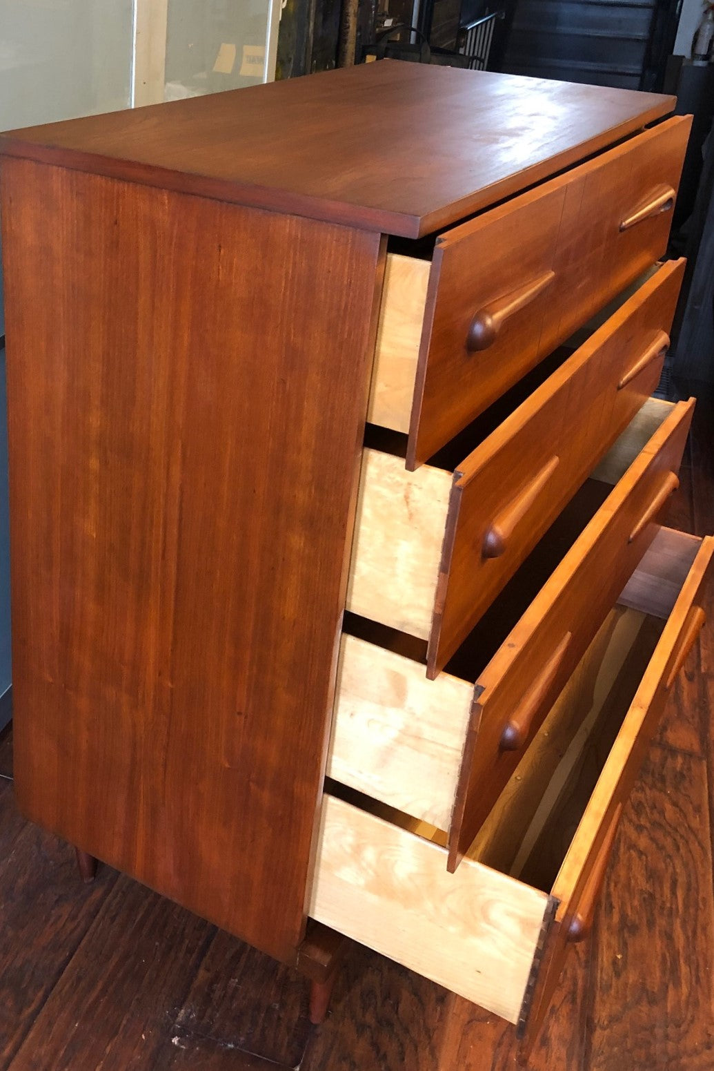 REFINISHED MCM Walnut Tallboy Dresser 36” - Mid Century Modern Toronto