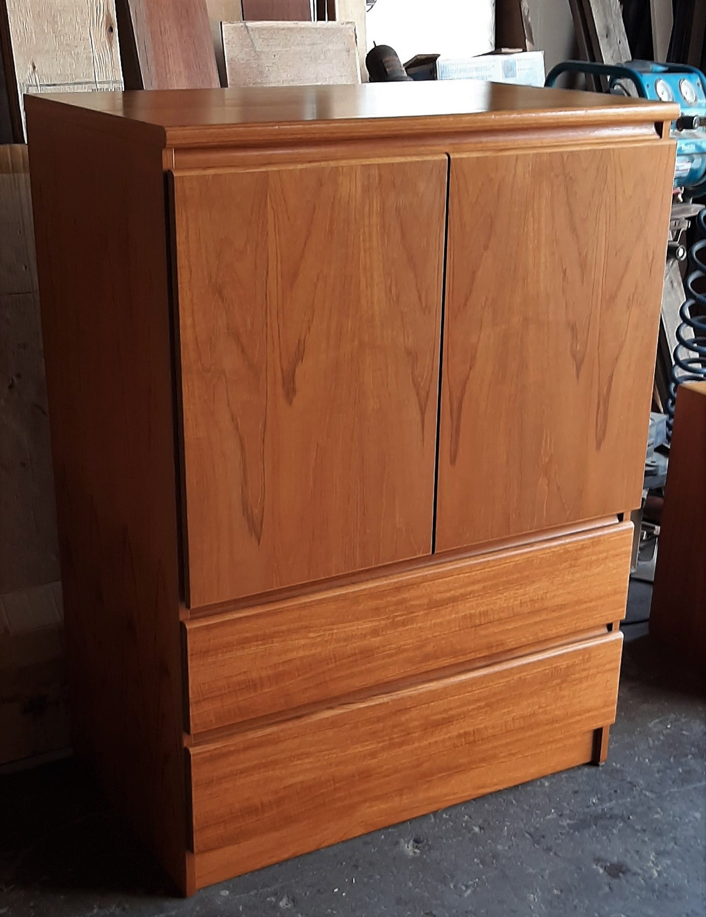 Danish MCM Teak Cabinet/ Wardrobe/ Tall Dresser