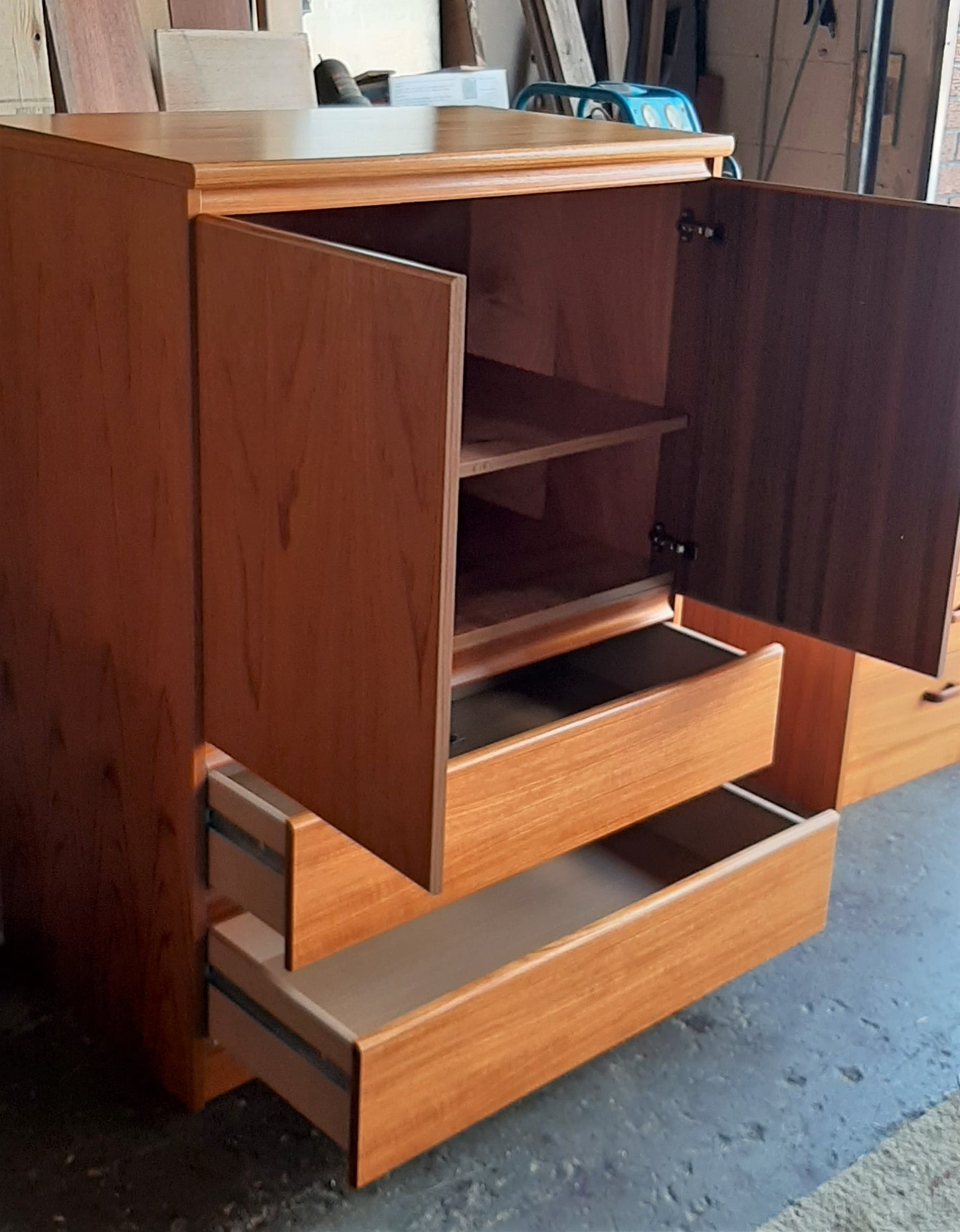 Danish MCM Teak Cabinet/ Wardrobe/ Tall Dresser