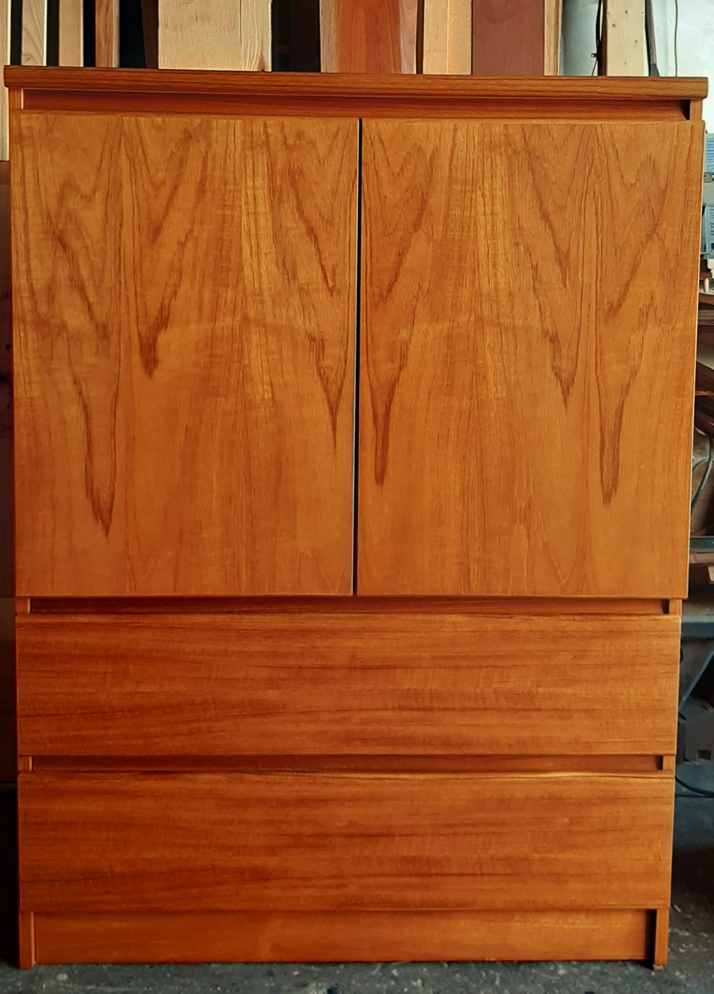 Danish MCM Teak Cabinet/ Wardrobe/ Tall Dresser
