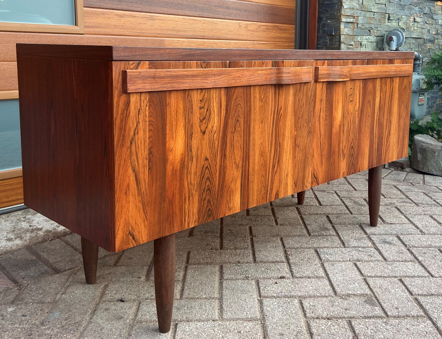 REFINISHED Swedish Mid Century Modern Rosewood Credenza by Troeds 51"