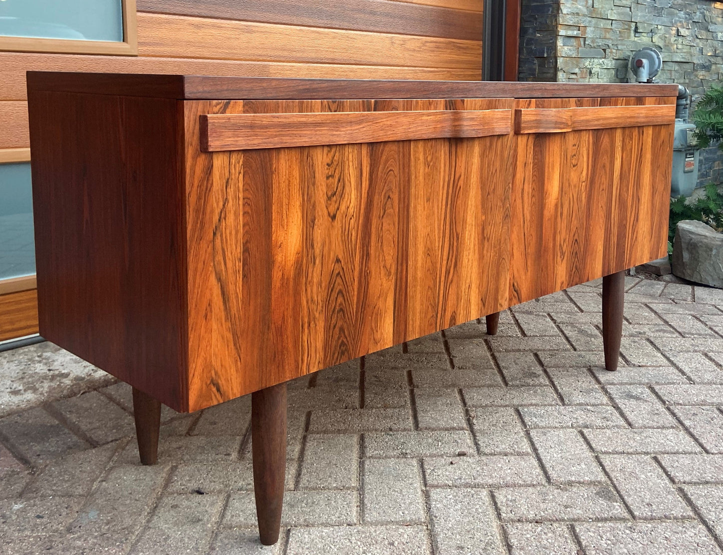 REFINISHED Swedish Mid Century Modern Rosewood Credenza by Troeds 51"