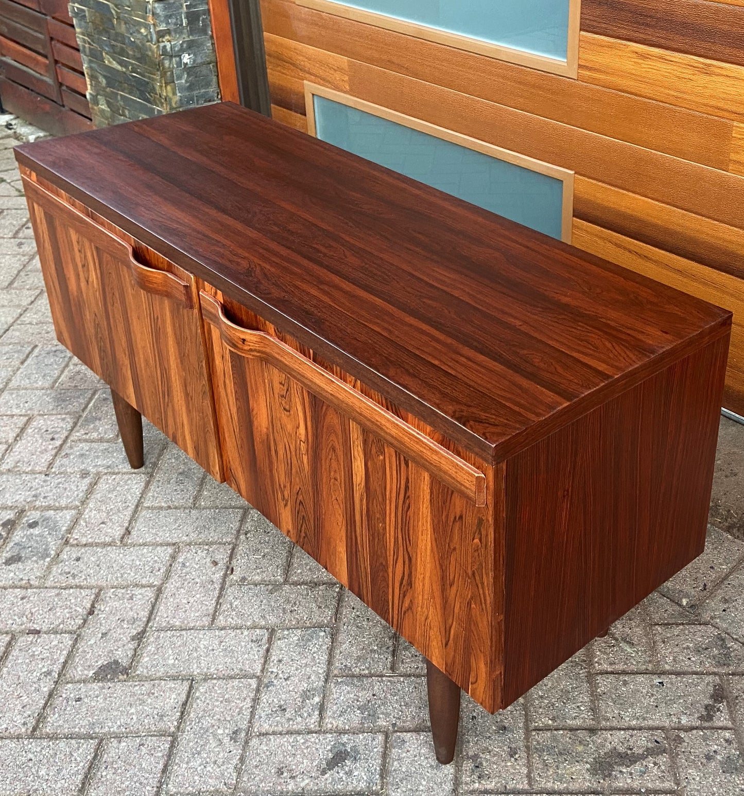 REFINISHED Swedish Mid Century Modern Rosewood Credenza by Troeds 51"