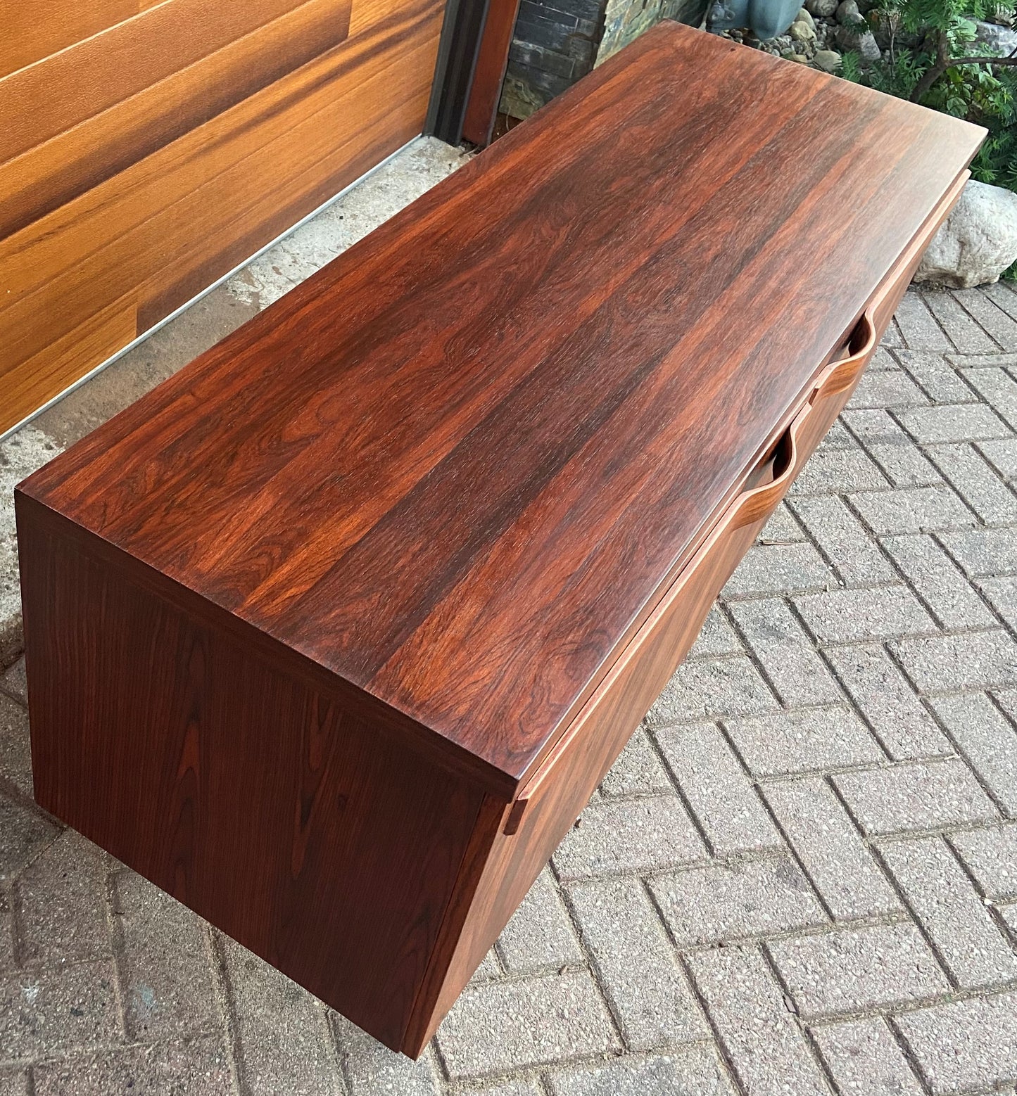 REFINISHED Swedish Mid Century Modern Rosewood Credenza by Troeds 51"
