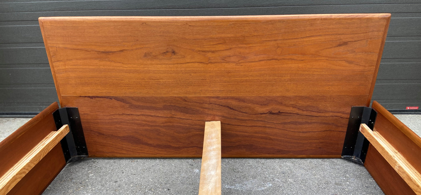 REFINISHED Mid Century Modern Teak Bed Double
