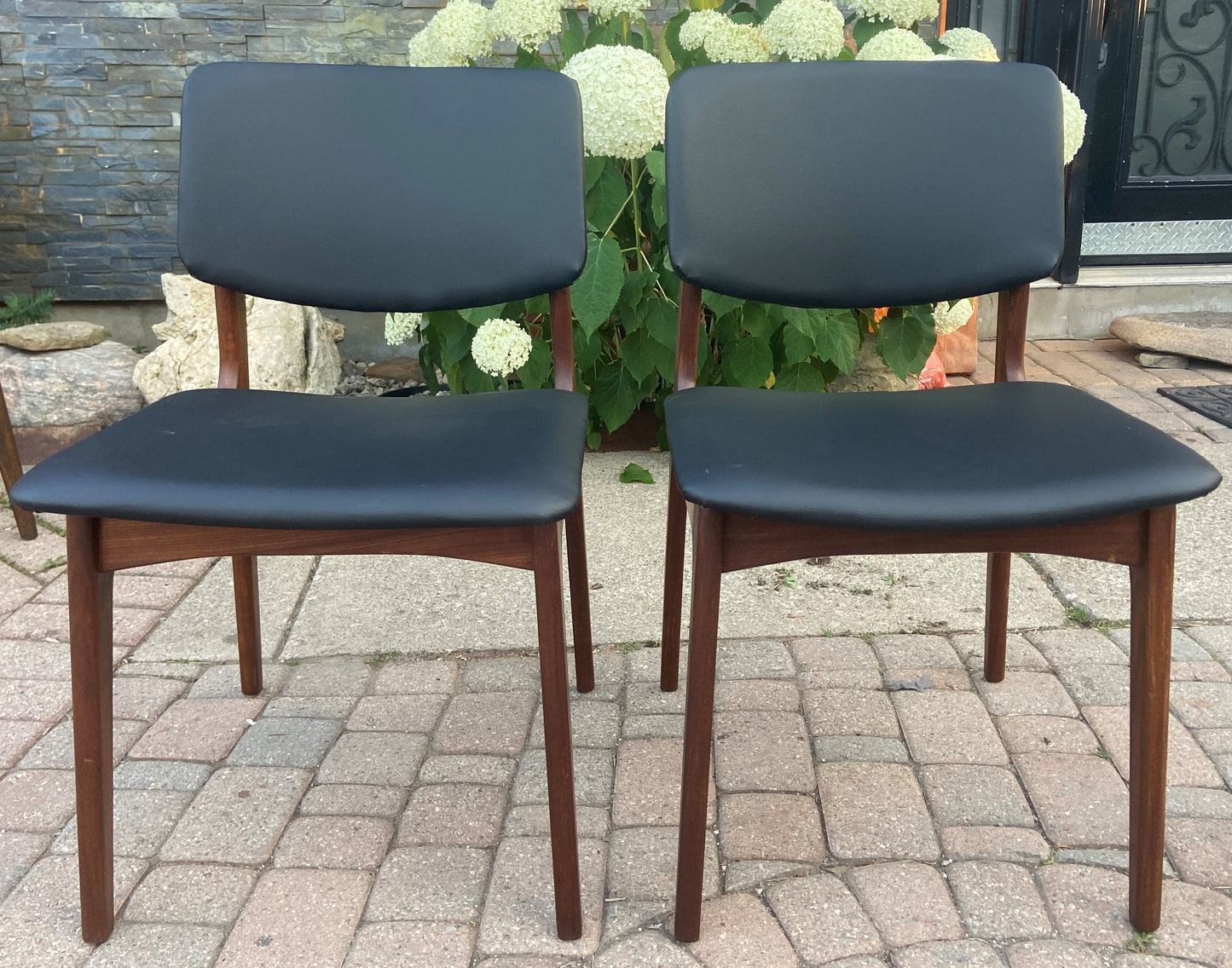 2 REFINISHED REUPHOLSTERED Danish Mid Century Modern Teak Chairs