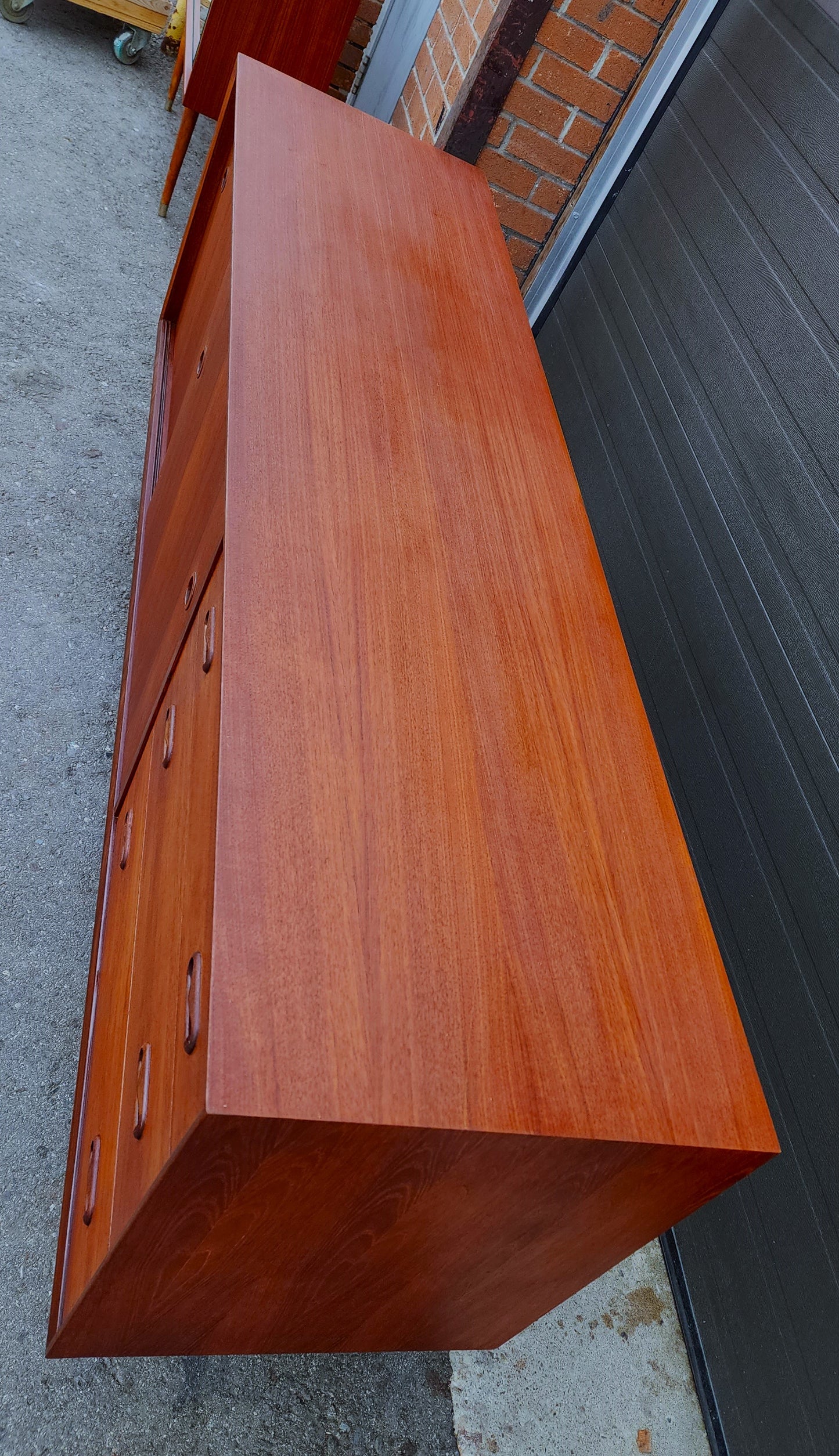 REFINISHED Mid Century Modern Teak Sideboard by Punch Designs 6 ft