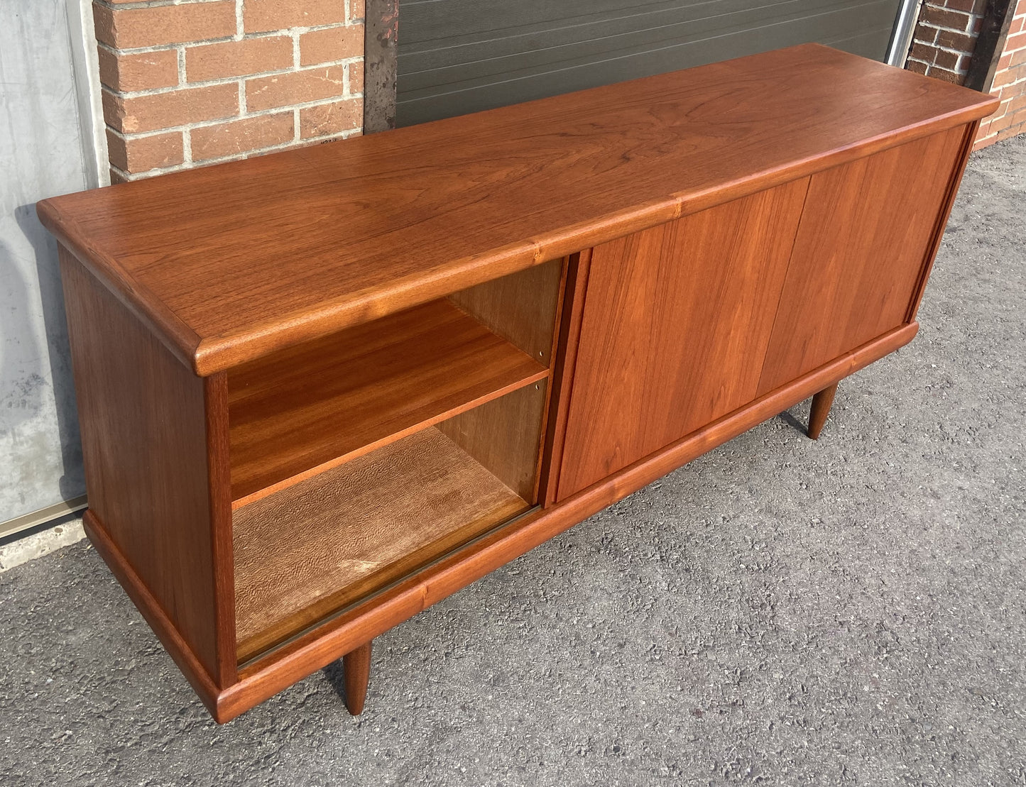 REFINISHED Mid Century Modern Teak Sideboard Credenza 6 ft