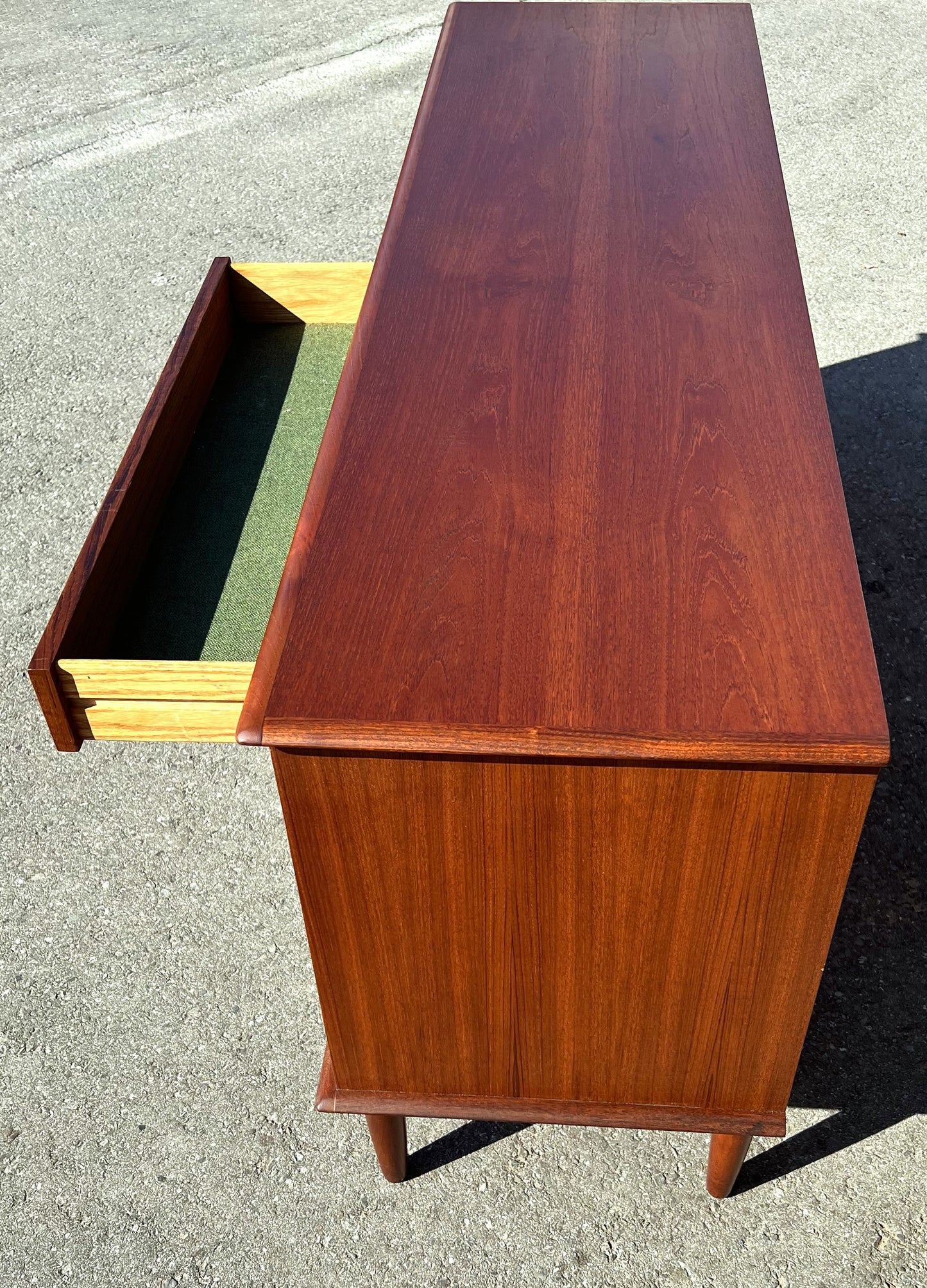 REFINISHED Mid Century Modern Teak Sideboard Buffet Credenza 67"