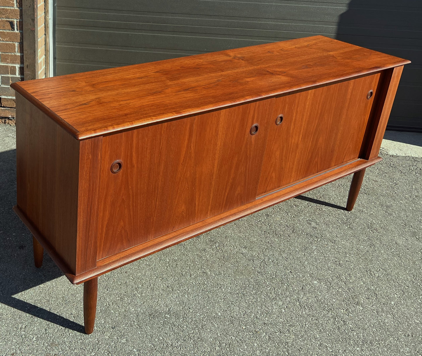 REFINISHED Mid Century Modern Teak Sideboard Buffet Credenza 67"