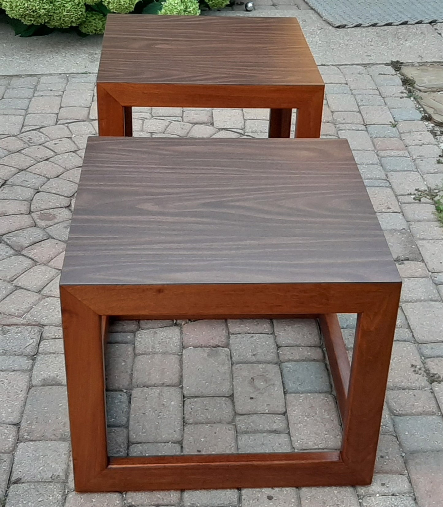 Set of 2 REFINISHED MCM Walnut Accent or Bedside Tables, large