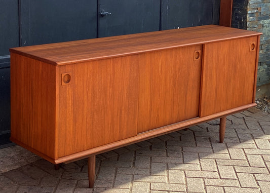 REFINISHED Danish Mid Century Modern Teak Sideboard, 71" perfect