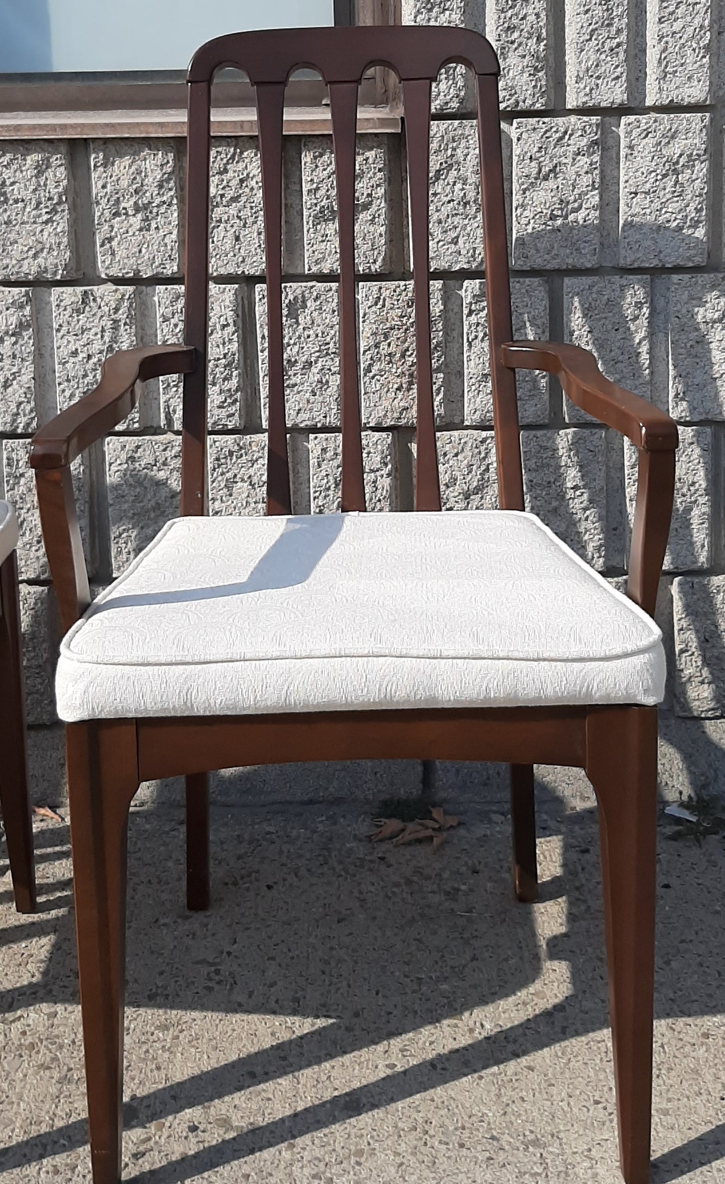 Set of 4 MCM Walnut Chairs RESTORED, includes new upholstery